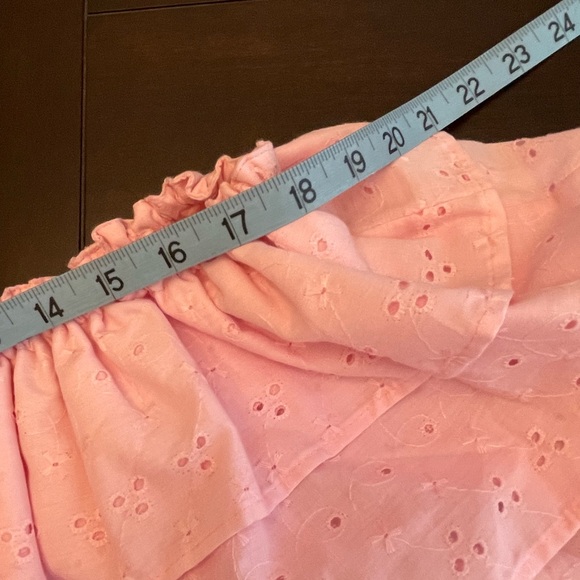 Off-Shoulder Pink Eyelet Blouse - Picture 8 of 8